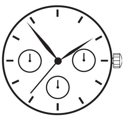 Hattori Epson TMI VX3J quartz watch movement, precision Japan-made mechanism for accurate timekeeping.