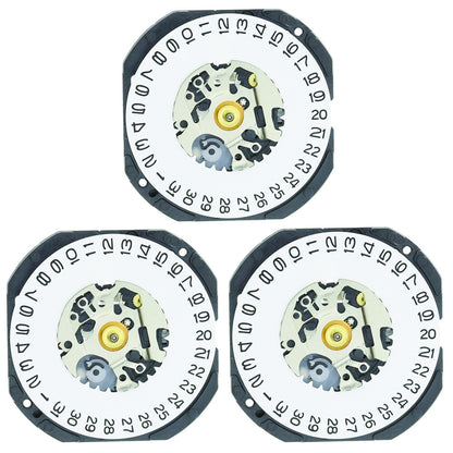 Hattori Epson VX3KE quartz watch movement featuring date display at 3/6, Japan-made precision part