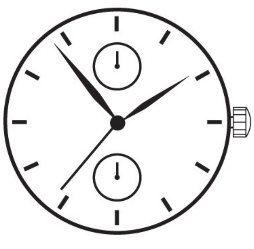 Hattori Epson VX3P quartz watch movement, Japan-made precision component for accurate timekeeping.