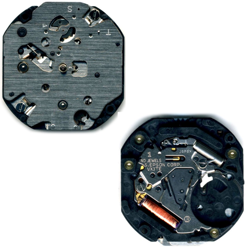 Hattori Epson TMI VX3T quartz watch movement, reliable Japan-made component for precise timekeeping.