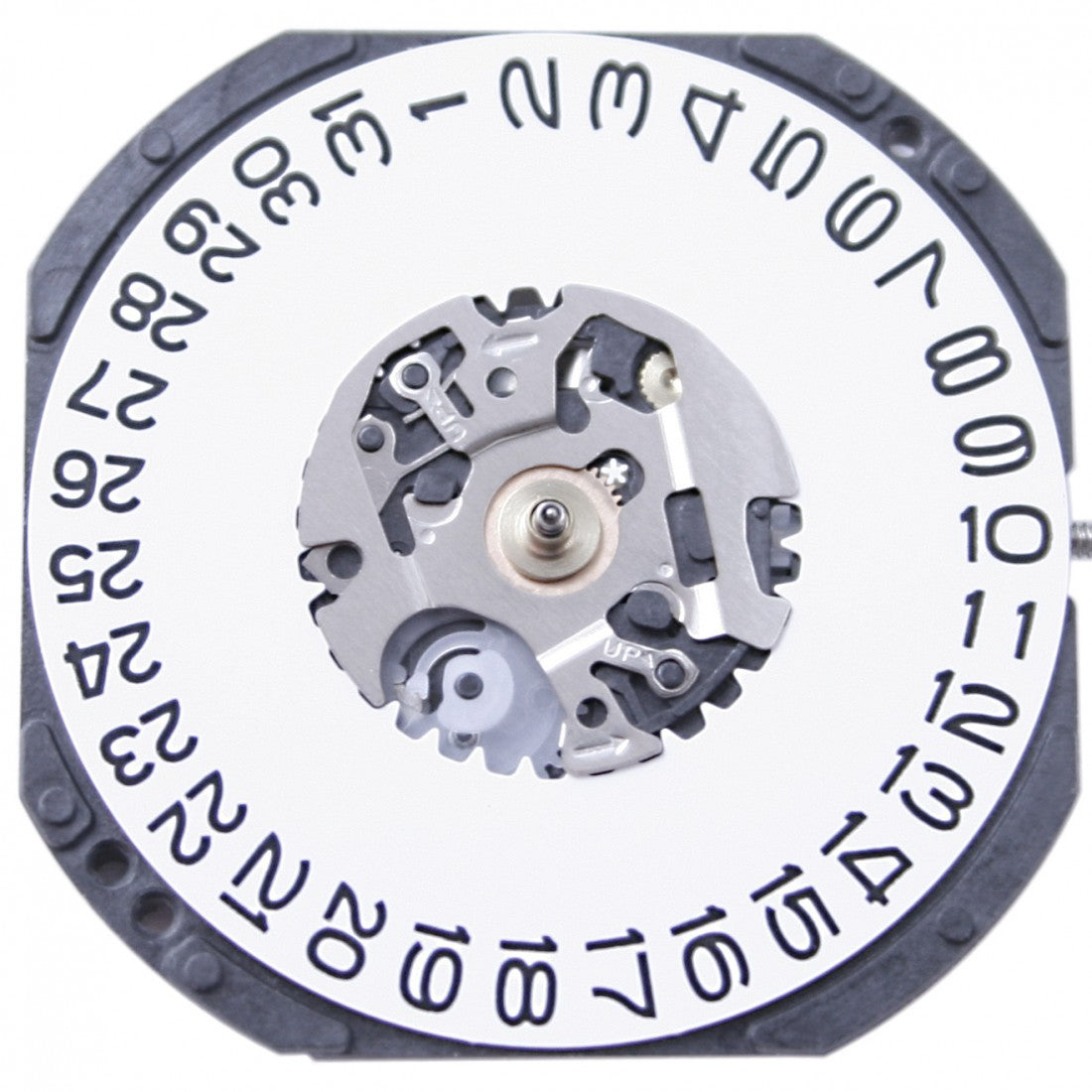 Hattori Epson VX42E quartz watch movement with date display at 3 and 6, Japan made.