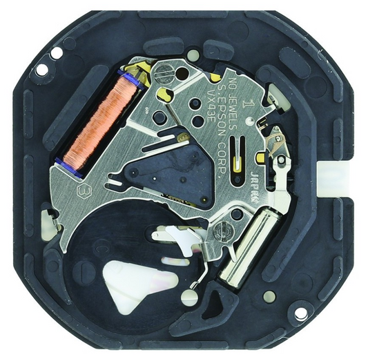 Hattori Epson VX43E quartz watch movement, precise Japan-made component for reliable timekeeping