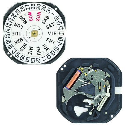 Hattori Epson VX43E quartz watch movement, Japan-made for precise and reliable timekeeping.