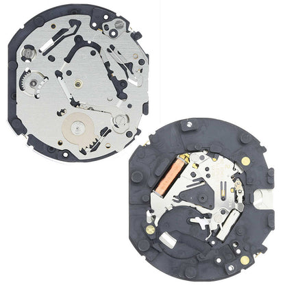 Hattori Epson VX7RE quartz watch movement, precision Japan-made mechanism for accurate timekeeping.