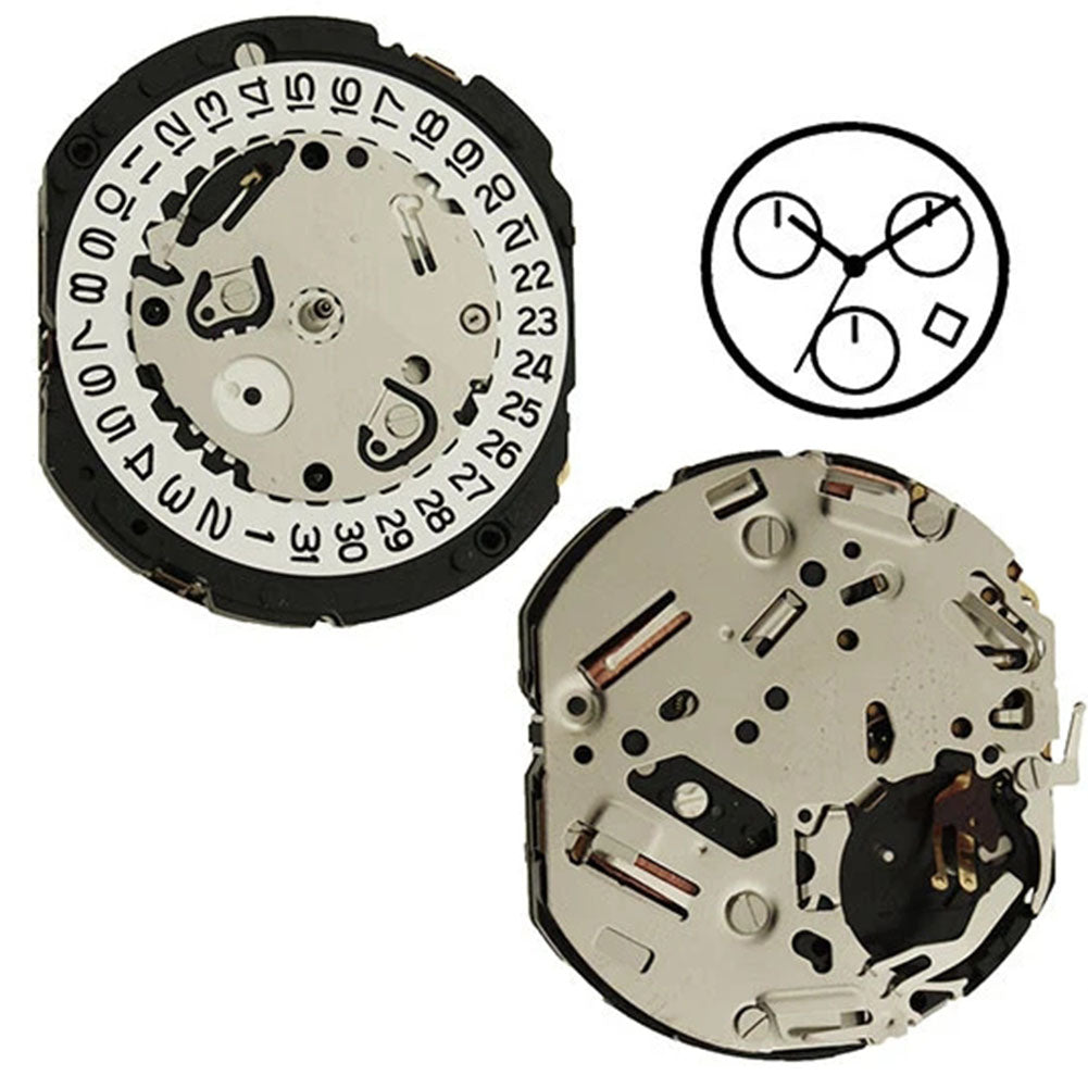 Hattori Epson TMI YM12A quartz watch movement with precision Japan-made mechanism for accurate timekeeping.