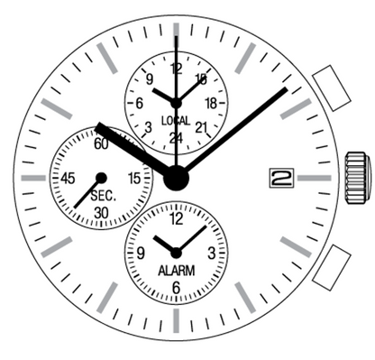 Hattori Epson TMI YM26A quartz watch movement, Japan-made precision for durable and accurate watch performance.