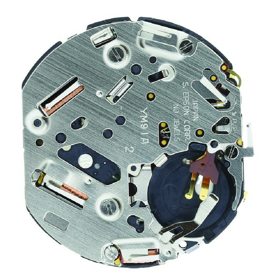 Hattori Epson TMI YM91 Quartz watch movement, Japan-made for precise timekeeping in watch accessories.